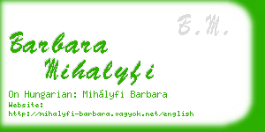 barbara mihalyfi business card